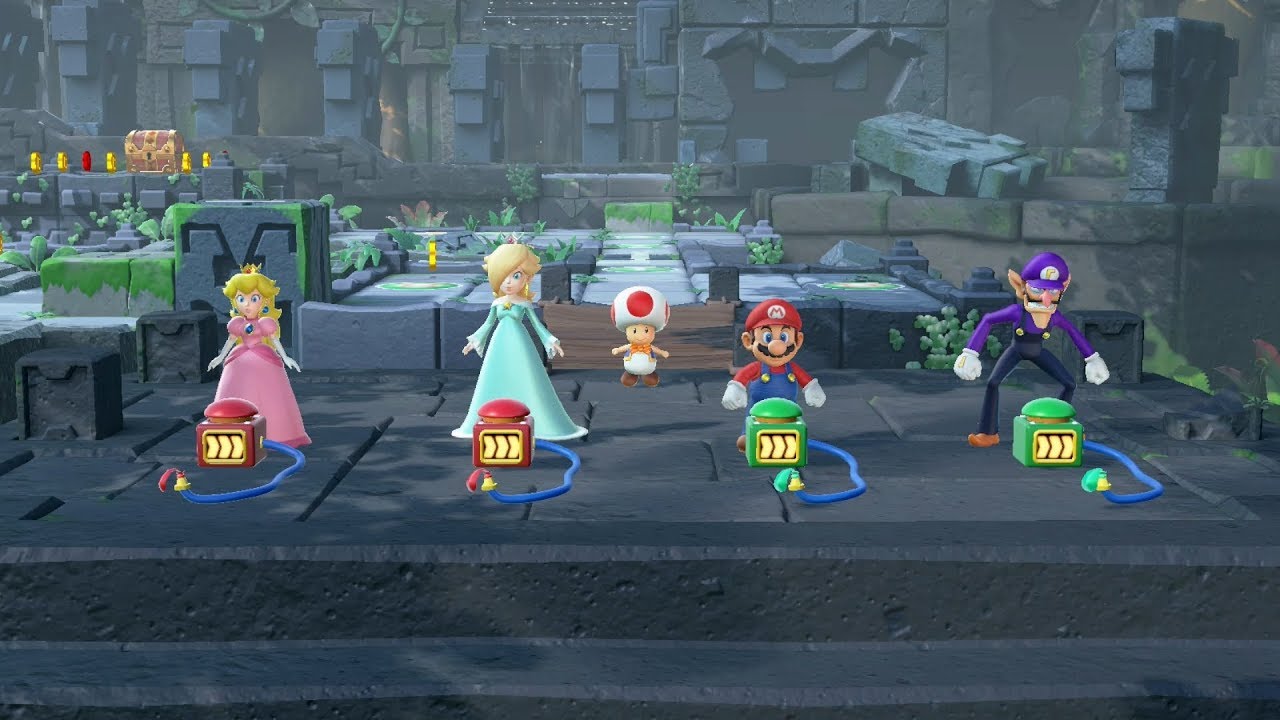 Super Mario Party Partner Party #394 Domino Ruins Treasure Hunt Peach & Rosalina vs Mario & Waluigi