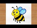 How To Draw A Honeybee 🐝 Easy | Step By Step Drawing Tutorial | Art Tutorial | Art Is My Soul🤗