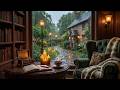 Cozy Rainy Reading Café Jazz ☕ Smooth Piano Jazz, Warm Fireplace &amp; Rain Sounds for Study, Relaxation