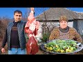 VILLAGER'S FAVORITE DISH CIYER QOVURMA WITH LAMB LIVER, HEART AND KIDNEYS | GRANDMA VILLAGE COOKING