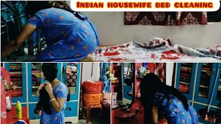 Indian housewife desi style bed cleaning/ready to bed for sleeping  😴😴/nighty blog