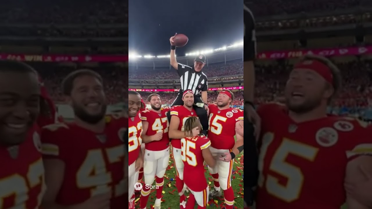 Chiefs празднуют со своим болельщиком номер один!!