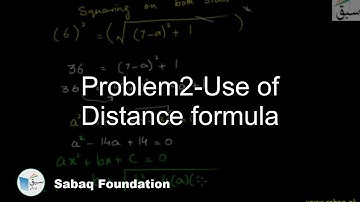 Problem2-Use of Distance formula, Math Lecture | Sabaq.pk