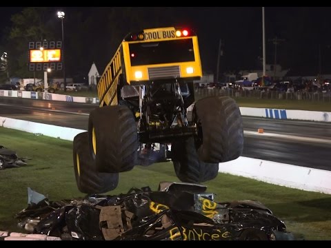 SCHOOL BUS Monster Truck Freestyle Racing and Cyclones!