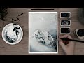 Easy watercolor misty winter mountain  watercolor tutorial for beginners