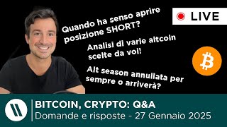 BITCOIN, CRYPTO: DOMANDE e RISPOSTE - Analisi altcoin, altseason annullata? Previsioni XRP