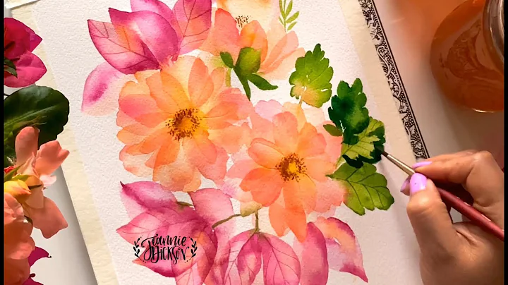 Painting a watercolor floral bouquet from life - T...