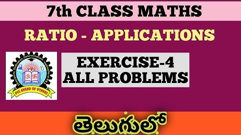 7e klas Wiskunde Ratio Toepassingen Oefening 4 in het Telugu
