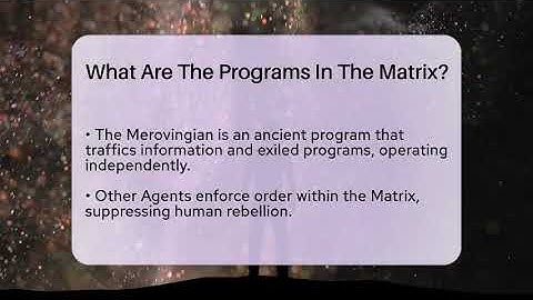 What Are The Programs In The Matrix? - The SciFi Reel