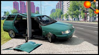 В СТОЛБ На 250 Км/Ч! Жесткий КРАШ ТЕСТ! - BeamNg Drive