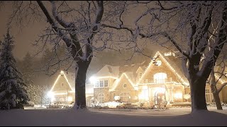 WINTER SNOW STORM in Toronto suburbs Create Winter Wonderland  Blizzard Snow Storm video 4K