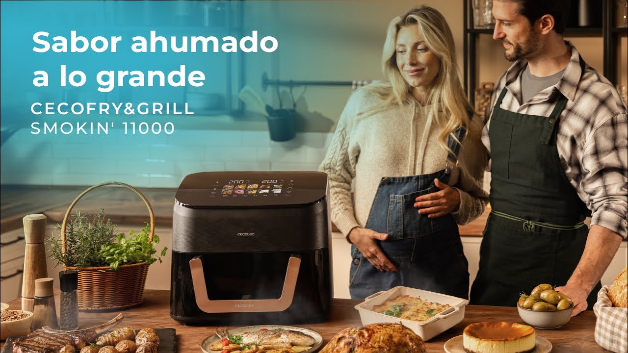 Fritadeira de ar com triple grill e defumador Cecofry&Grill Smokin' 11000, com 11 litros de capacidade