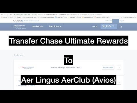 How to Transfer Chase Ultimate Rewards to Aer Lingus AerClub (Avios)