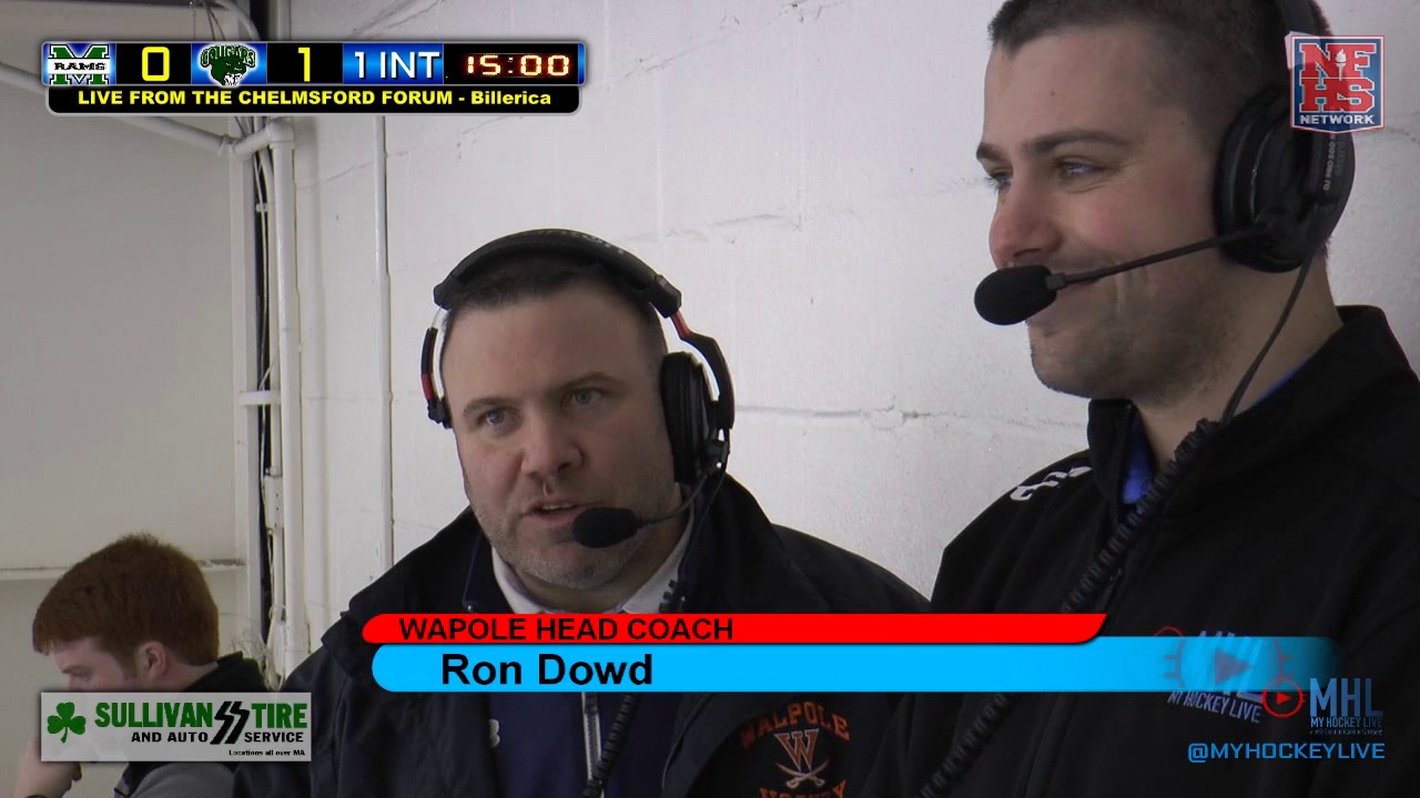 MyHockeyLive 17 Pre Super 8 Game Interview with Walpole Head Coach Ron Dowd