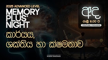 2025 Memory Plus Night |  කාර්යය ශක්තිය ක්‍ෂමතාව |Combined Maths |Ruwan Darshana