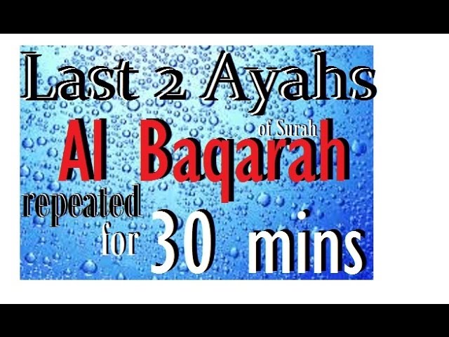 Repeat the Last 2 ayah(s) of Surah Al Baqarah for 30 mins class=