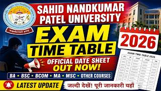 Shaheed Nandkumar Patel University Final Exam 2026 Date Sheet Snpv University Raigarh Ba Bsc Bcom