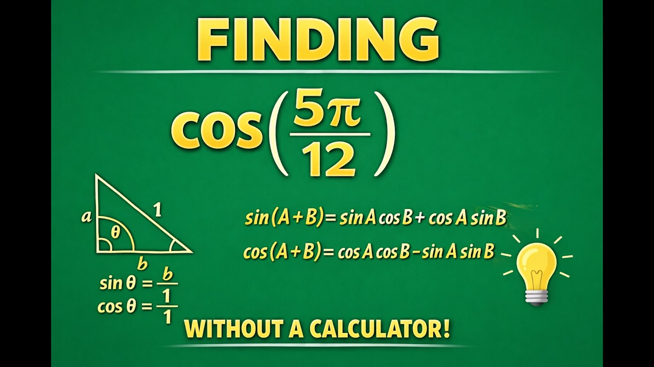 cos(5π/12) Step by Step | Radical Form Answer - YouTube
