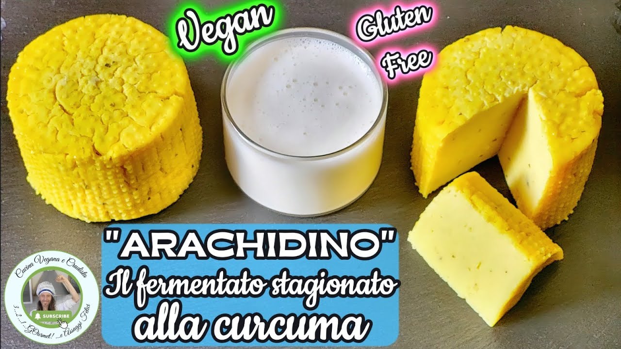 “Arachidino”,il fermentato stagionato alla curcuma di arachidi a pasta semidura,vegano e gluten free