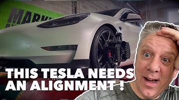 This Tesla needs an alignment ! 🚗