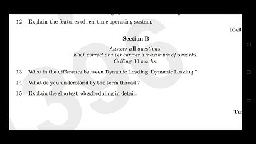 6th sem bsc computer science/Bca/operating systems 2022 year question paper calicut university