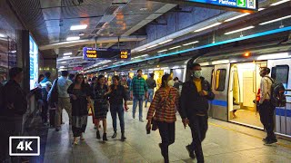 4K INDIA'S BUSIEST METRO STATION TOUR | RAJIV CHOWK METRO STATION | DELHI, INDIA | WALKING IN INDIA