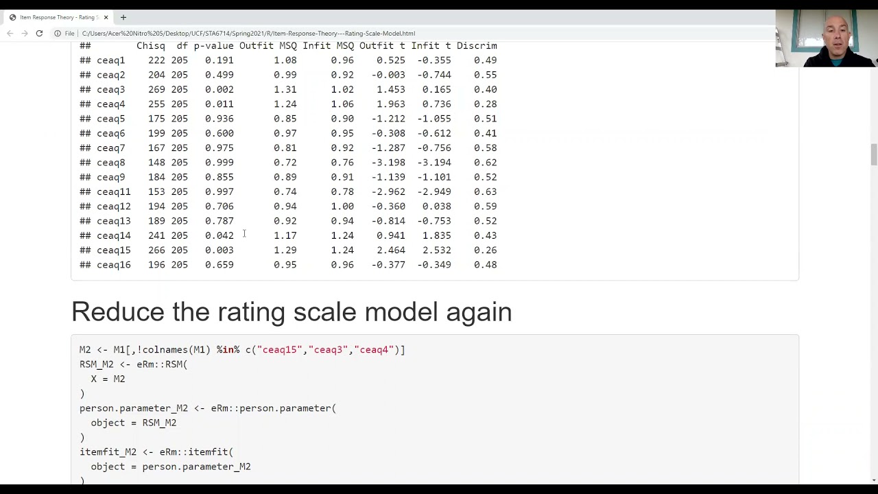 Item Response Theory - Rating Scale Model