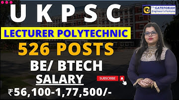 UKPSC RECRUITMENT 2024 | LECTURER POLYTECHNIC || 526 POSTS | BE/BTECH | ₹ 56,100 -1,77,500 |FRESHERS