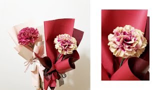 Nicole's Floral Design ClassMother's Day Carnation bouquet wrapping