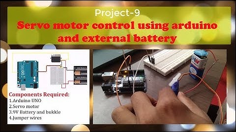 9.Servo motor controll using battery and arduino