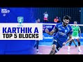 Karthik a  top 5 blocks  rupay prime volley