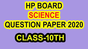 10th class science previous year question paper 2020|| hp board old question paper 🙂