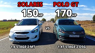 Реванш! Самый БЫСТРЫЙ SOLARIS 1.6 vs POLO GT 1.4T. FORD FOCUS 3 2.0 MT vs LANCER 10 2.4 MT. AUDI A4