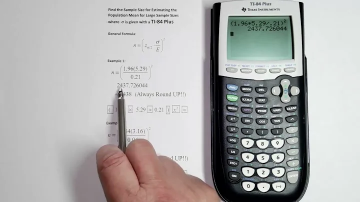 Find the Sample Size where (Standard Deviation is Given) on a TI-84 Plus