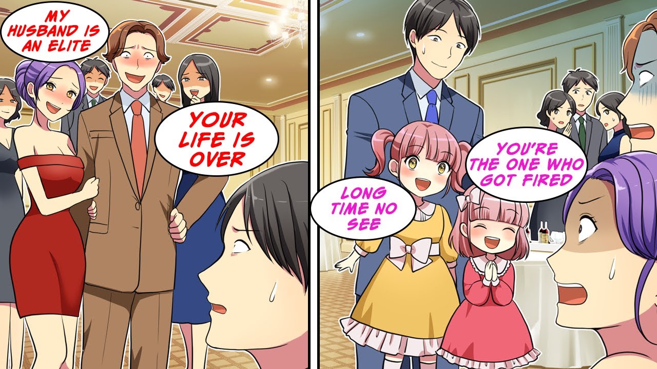 [Manga Dub] My Ex and Elite mocked Me at reunion... but their daughters knew truth!? [RomCom]