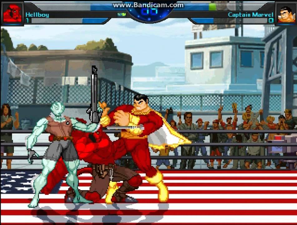M.U.G.E.N. Round 3(Outsider) Hellboy vs Captain Marvel - YouTube