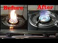 Yellow Flame to Blue Flame. Fixed in two minutes.Brand new gas stove.