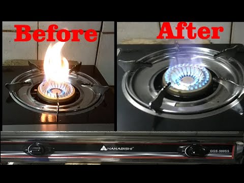 Yellow Flame To Blue Flame. Fixed In Two Minutes.Brand New Gas Stove.