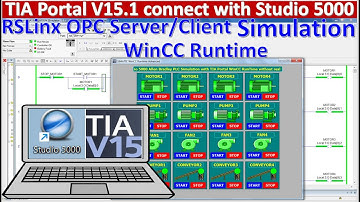 TIA Portal WinCC RunTime connect with Studio 5000 RSLogix Emulator full tutorial