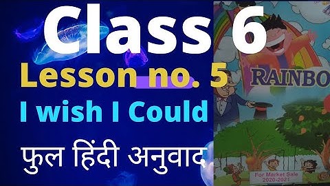 class 6 lesson number 5 I wish I could full Hindi anuvad