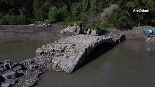 The sunken bridge of the Magies near Mtskheta, Georgia | მოგვთა  (პომპეუსის) ხიდი მცხეთასთან