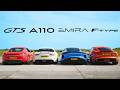 Lotus Emira vs Alpine A110 vs Cayman GTS 4.0 vs Jaguar F-Type | Track Battle