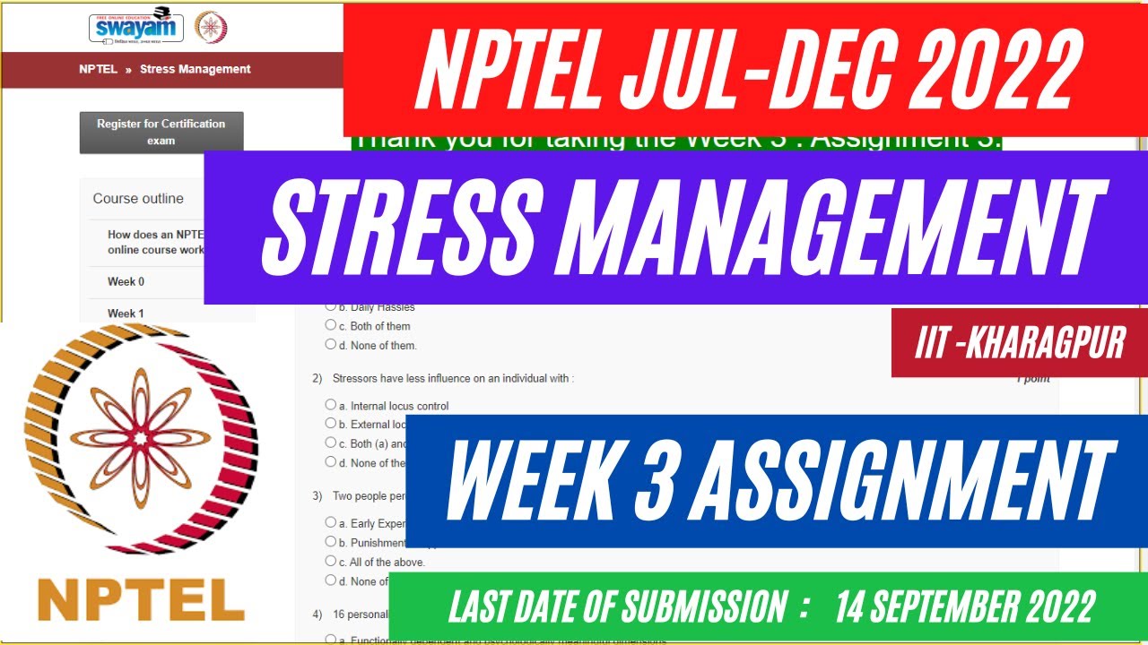 stress management nptel assignment solutions