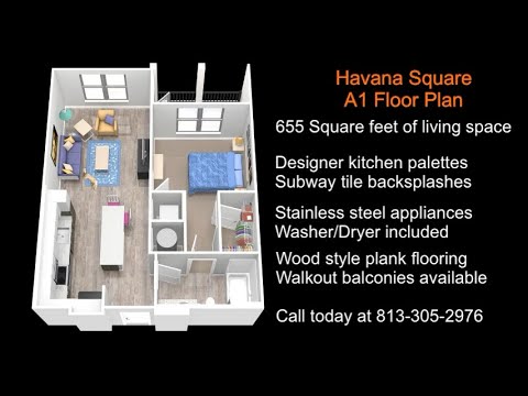 Havana Square Apartments - A1 Floor Plan, Our Most Wanted Home!