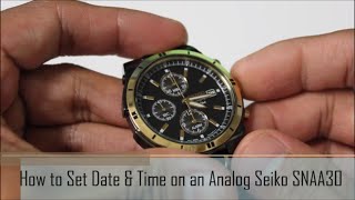 hold Skynd dig Kedelig How to Set Date & Time on a Seiko SNAA30 Analog Dress Watch - YouTube