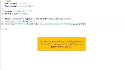 Joomla Setup - Password - PHP