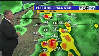 Tracking showers and storms overnight