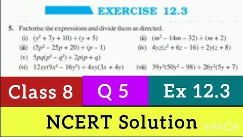"Class 8 Maths | Q 5 Ex 12.3 | Chapter 12 Factorisation"