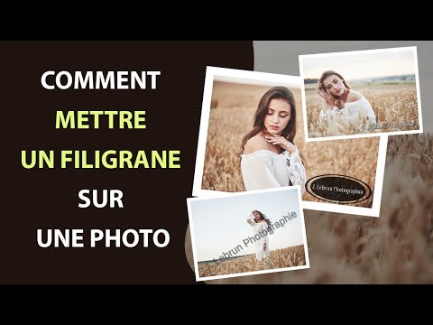 Vidéo: Comment Filigraner Une Photo