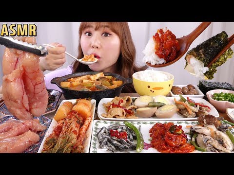 ASMR Mukbang｜명란젓, 된장찌개 등 13가지 반찬과 함께한 집밥 먹방!!